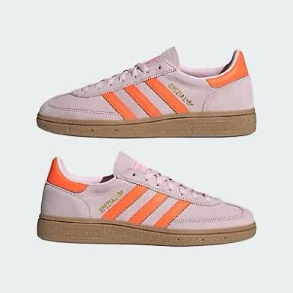 Adidas Spezial Light Pink and Bright Orange Shoes